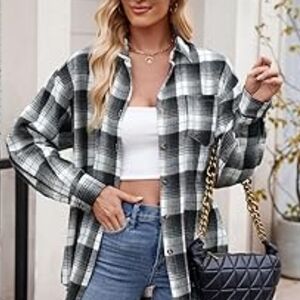 Prides Landing Flannel Shirt Men's XL Tan Gray Black Plaid Long Sleeve Button Up